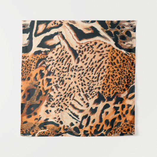 Seamless tiger, leopard and jaguar. Seamless textu Wandteppich (Vorderseite)