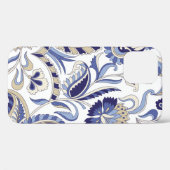 Seamless Traditional Indian Blue Paispa Case-Mate iPhone Hülle (Rückseite (Horizontal))