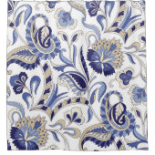Seamless Traditional Indian Blue Paispa Duschvorhang (Vorderseite)