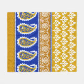 Seamless Traditional Indian Paisley Grenzübergang Fleecedecke (Vorderseite (Horizontal))