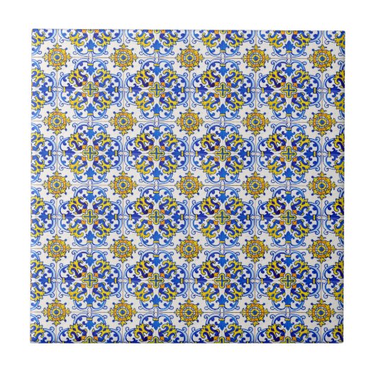 Seamless Traditional portugiesisches Azulejo-Muste Fliese (Vorderseite)