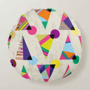 seamless triangle pattern background, hipster retr rundes kissen