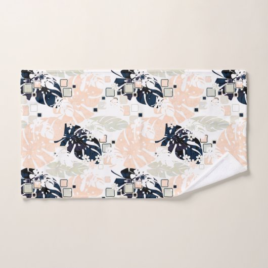 Seamless Tropical Dschungle Blätter Monstera Palm Badhandtuch Set (Handtuch)