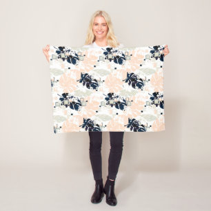 Seamless Tropical Dschungle Blätter Monstera Palm Fleecedecke