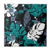 Seamless Tropical Dschungle Blätter Monstera Palm  Fliese (Vorderseite)