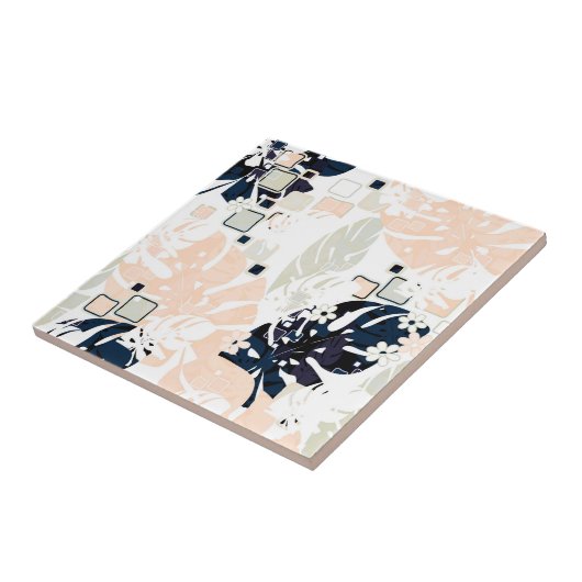 Seamless Tropical Dschungle Blätter Monstera Palm Fliese (Seite)