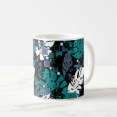 Seamless Tropical Dschungle Blätter Monstera Palm  Kaffeetasse (VorderseiteRechts)