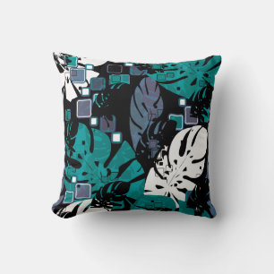 Seamless Tropical Dschungle Blätter Monstera Palm Kissen