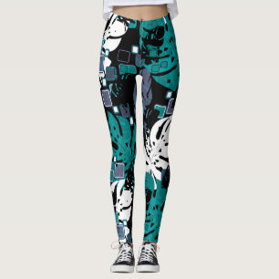 Seamless Tropical Dschungle Blätter Monstera Palm  Leggings