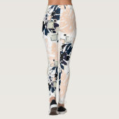 Seamless Tropical Dschungle Blätter Monstera Palm Leggings (Rückseite)