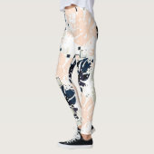 Seamless Tropical Dschungle Blätter Monstera Palm Leggings (Links)