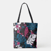 Seamless Tropical Dschungle Blätter Monstera Palm Tasche (Rückseite)