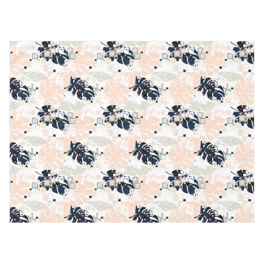 Seamless Tropical Dschungle Blätter Monstera Palm Tischdecke (Vorderseite (Horizontal))