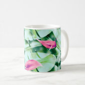 Seamless tropical leaves pattern background, retro kaffeetasse (VorderseiteRechts)