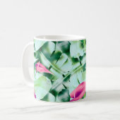 Seamless tropical leaves pattern background, retro kaffeetasse (Vorderseite Links)