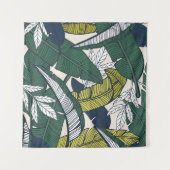 Seamless tropical pattern with banana leaves. Hand Wandteppich (Vorderseite (Horizontal))
