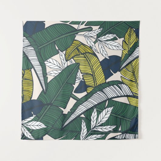 Seamless tropical pattern with banana leaves. Hand Wandteppich (Vorderseite)
