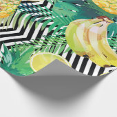 Seamless tropical pattern with bananas lemons palm geschenkpapier (Ecke)
