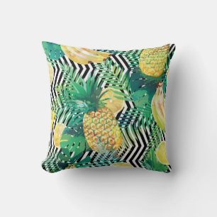 Seamless tropical pattern with bananas lemons palm kissen