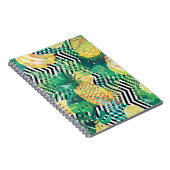 Seamless tropical pattern with bananas lemons palm notizblock (Rechte Seite)