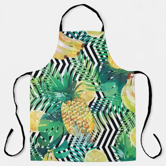 Seamless tropical pattern with bananas lemons palm schürze (Vorderseite)
