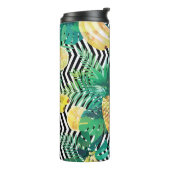 Seamless tropical pattern with bananas lemons palm thermosbecher (Nach links gedreht)