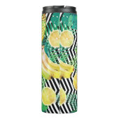 Seamless tropical pattern with bananas lemons palm thermosbecher (Rückseite)