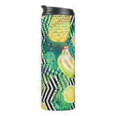 Seamless tropical pattern with bananas lemons palm thermosbecher (Nach rechts gedreht)