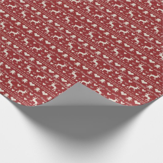 Seamless ugly Christmas sweater pattern, knitted Geschenkpapier (Ecke)