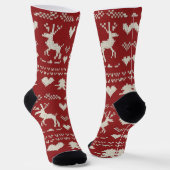Seamless ugly Christmas sweater pattern, knitted Socken (Gewinkelt)