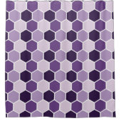 Seamless ultraviolet hexagon pattern. Honeycomb co Duschvorhang (Vorderseite)