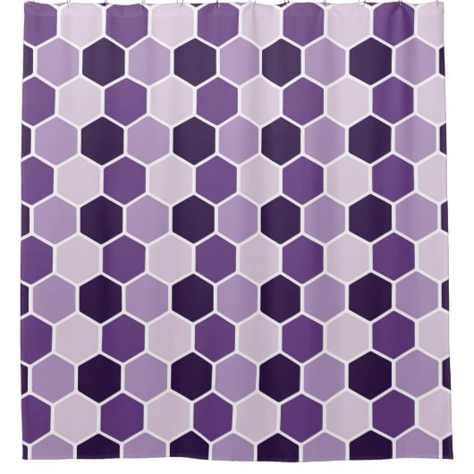 Seamless ultraviolet hexagon pattern. Honeycomb co Duschvorhang (Vorderseite)