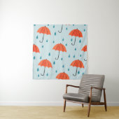 Seamless umbrellas and rain drops pattern. Waterco Wandteppich (Beispiel)