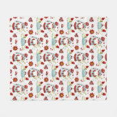 Seamless Valentine Pattern Christmas Santa, flower Fleecedecke (Vorderseite (Horizontal))