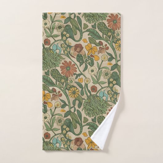 Seamless vintage botanical pattern  badhandtuch set (Handtuch)