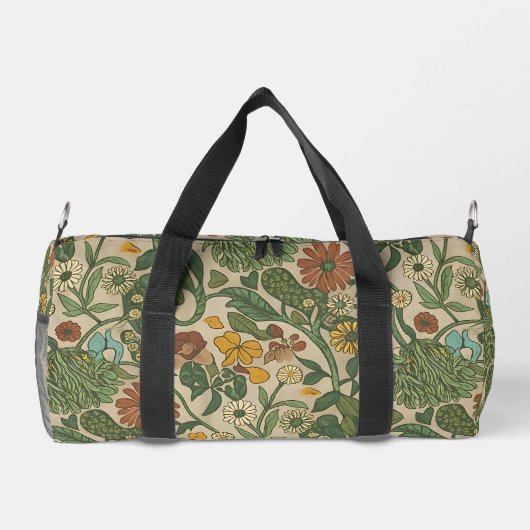 Seamless vintage botanical pattern  duffle bag (Rückseite)