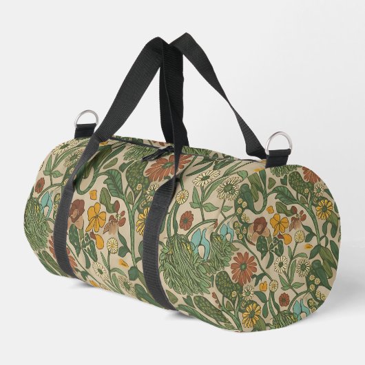 Seamless vintage botanical pattern  duffle bag (Linke Seite)