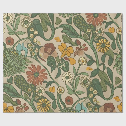 Seamless vintage botanical pattern geschenkpapier (Flach)