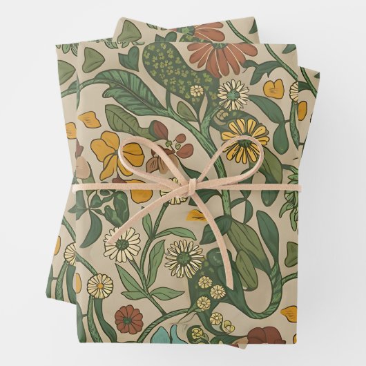 Seamless vintage botanical pattern  geschenkpapier set (Beispiel)