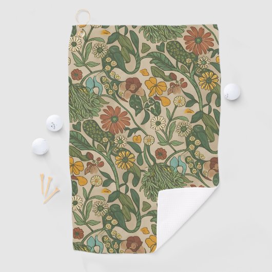 Seamless vintage botanical pattern  golfhandtuch (Insitu)
