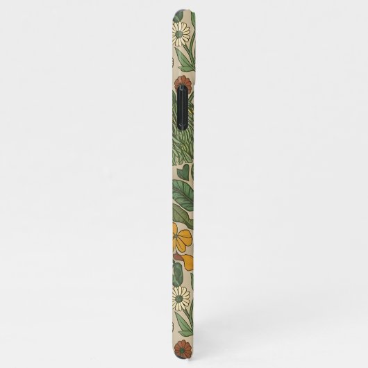 Seamless vintage botanical pattern  iPhone hülle (Rechte Seite)
