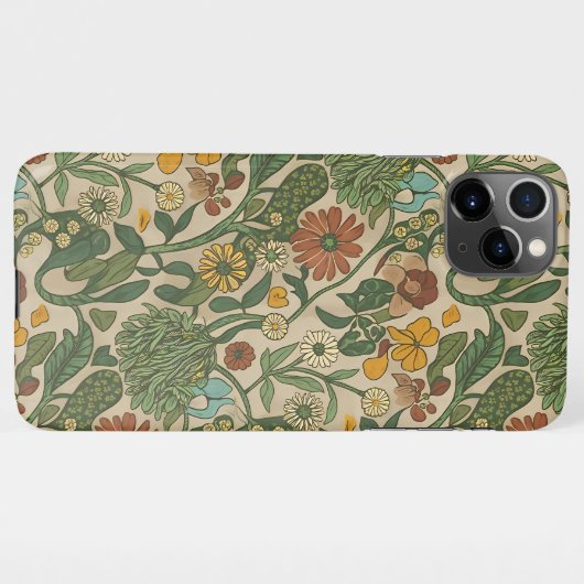 Seamless vintage botanical pattern  iPhone hülle (Rückseite (Horizontal))