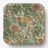 Seamless vintage botanical pattern  pappteller (Vorderseite)
