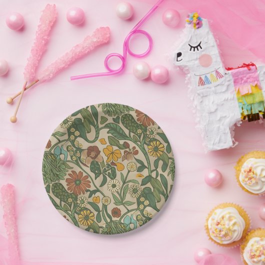 Seamless vintage botanical pattern  pappteller (Party)