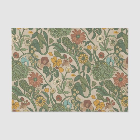 Seamless vintage botanical pattern  seidenpapier (Vorderseite)