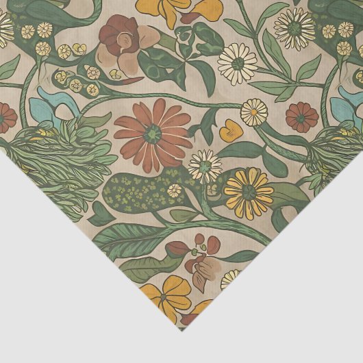 Seamless vintage botanical pattern seidenpapier (Ausschnitt)