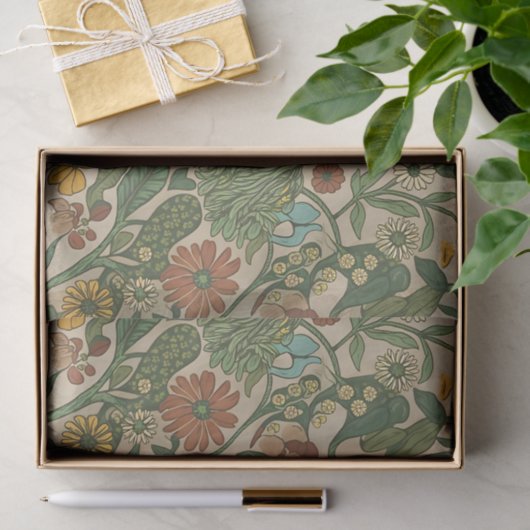Seamless vintage botanical pattern  seidenpapier (Geschenk)