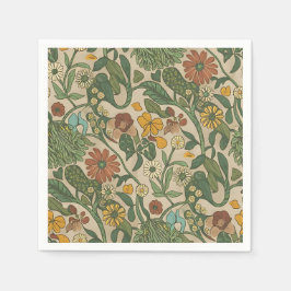 Seamless vintage botanical pattern  serviette