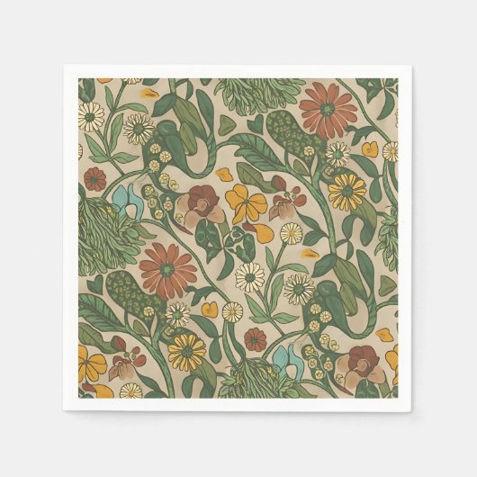 Seamless vintage botanical pattern  serviette (Vorderseite)