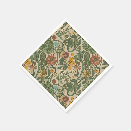 Seamless vintage botanical pattern  serviette (Ecke)
